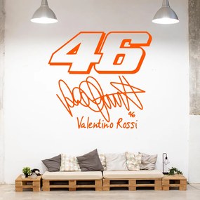 Veselá Stena Samolepka Valentino Rossi 46 Farba: oranžová, Veľkosť: 40 x 37 cm