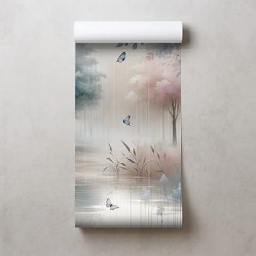 Tapeta jemný lesný sen s motýľmi