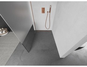 Mexen Kioto L, sprchová zástena Walk-In 100 x 200 cm, 8mm číre sklo-námraza, medený matný profil, 800-100-103-65-35
