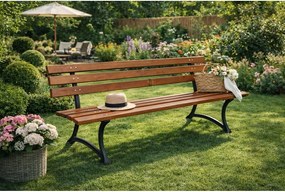 Drevená záhradná lavica v prírodnej farbe – Rojaplast