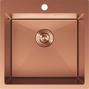 Mexen Solix, 1-komorový nerezový drez 500 x 500 mm, brúsená meď, 6407501000-65