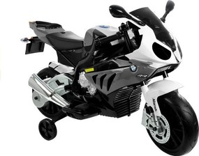 LEAN CARS Elektrická motorka pre deti BMW S1000RR strieborná trojkolesová