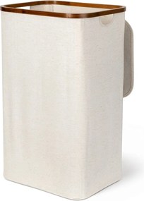 Krémový látkový kôš na bielizeň Bamboo/Linen – Bigso