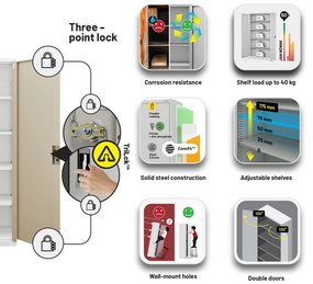 Kovová kancelárska skrinka Biely/ Zlatý dub: Eco Design JAN II