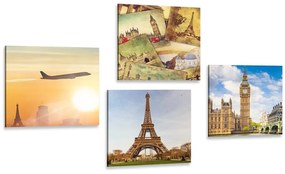 Set obrazov história veľkolepých miest - 4x 40x40