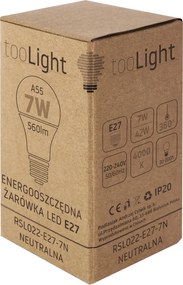 Toolight Toolight, LED žiarovka E27, 7W, 560lm, 4000K neutrálna biela, RSL022, OSW-20007