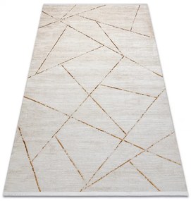 Koberec DUKE 51557 krémový / zlatý, geometrický / strapce