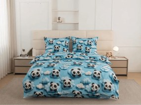 Obliečky z mikrovlákna SKY PANDA modré Rozmer obliečky: 70 x 80 cm | 140 x 200 cm