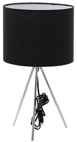 Dekorstudio Stolná lampa TRIPOD strieborná s čiernym tienidlom 46cm