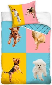 Bavlnené posteľné obliečky Kto neskáče, nie je pes - 100% bavlna - 70 x 90 cm + 140 x 200 cm