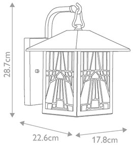 Elstead QZ-INGLENOOK2-S-Vonkajšie nástenné svietidlo INGLENOOK 1xE27/60W/230V IP44