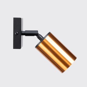 Sollux SL.1374 - Nástenné bodové svietidlo WINX 1xGU10/10W/230V čierna/meď