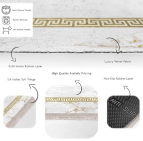 Koberec behúň v bielo-zlatej farbe 80x200 cm - Mila Home