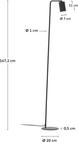 Čierna stojacia lampa (výška 147 cm) Manie – Kave Home