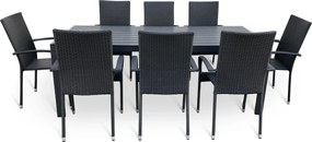 Noela Záhradný jedálenský set Viking XL + 8x ratanová stolička Paris