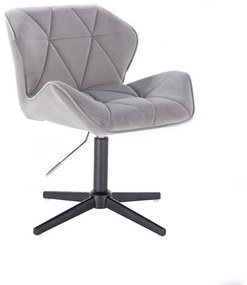 LuxuryForm DESIGN Stolička MILANO VELUR na čiernom kríži - svetlosivá