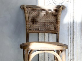 Prírodná drevená stolička s ratanovým výpletom Old French chair - 45*40*88 cm