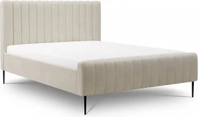 Čalúnená posteľ Livani 160x200 - béžový šenil Perfect Harmony 07 / čierne nohy