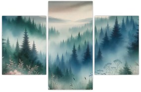 Obraz - Lesná krajina s hmlou (90x60 cm)