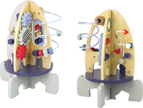 LEAN Toys Drevené učebné korálky Rocket Gearwheels