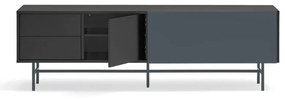 Čierno-antracitový TV stolík 180x56 cm Nube – Teulat