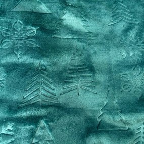 Home Elements Mikroflanelová deka, jacquard vzor Stromčeky, tmavo zelená