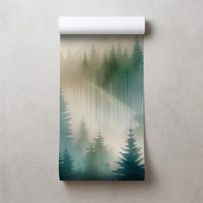 Tapeta hmlistý les v akvareli