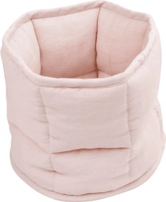 Ľanový prešívaný košík púdrovo ružová o 20 cm