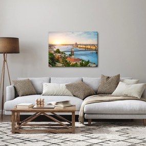 Obraz mesta Budapešť s riekou (70x50 cm)