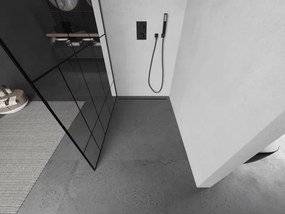 Mexen Kioto, sprchová zástena Walk-In 80 x 200 cm, 8mm číre sklo čierny vzor, grafitový profil, 800-080-101-66-78