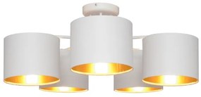 Luster prisadený ALBA 5xE27/15W/230V biela/zlatá