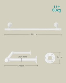Set dvoch nástenných stojanov na oblečenie HSR140W02 (2 ks)