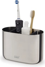 Stojan na zubné kefky z nehrdzavejúcej ocele v lesklej striebornej farbe EasyStore Luxe – Joseph Joseph
