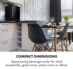 Klarstein Beersafe XL Onyx, chladnička, energet. trieda D, LED, kovové police, sklenené dvere