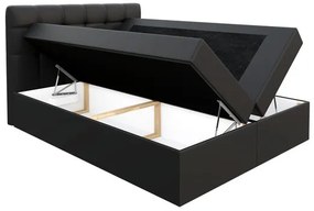 Manželská posteľ Boxspring Kennedy (140x200) (ekokoža Soft 011 (čierna)). Vlastná spoľahlivá doprava až k Vám domov. 1059305
