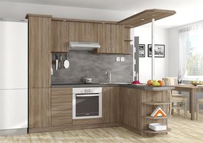 Nabytekmorava Kuchyna s ostrovčekom Bára C farba kuchyne: dub sonoma tmavá, pracovná doska: s pracovnou doskou