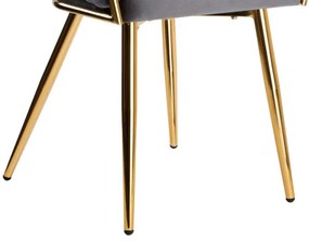 Jedálenská stolička COFTON zamatová, zlatá / grafitová