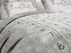 Detské obliečky NUMBERS sivá sada + plachta Jersey 90x200cm