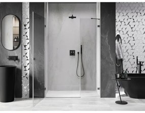 Mexen Lunar-B, Otočné ľavé sprchové dvere 115 cm, 8mm číre sklo, grafitový profil, 832S-115-050-95-00-L