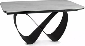 Rozkladací jedálenský stôl Infinity 160/240 cm biely mramor/čierny