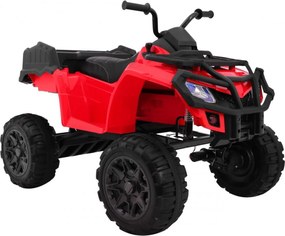 Ramiz Detská štvorkolka XL ATV 2,4 GHz na batérie červená na diaľkové ovládanie + pohon 4x4 + nosič batožiny + pomalý štart + EVA + LED a zvuky