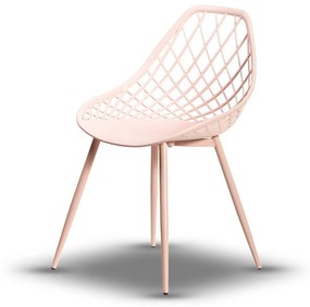 Stolička LUGO ružová - moderná, priesvitná, do kuchyne / záhrady / kaviarne