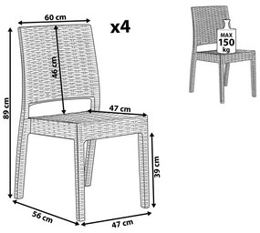 Set 4ks. stoličiek Fossil (grafit). Vlastná spoľahlivá doprava až k Vám domov. 1011529