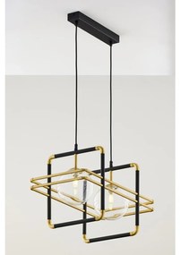 Jupiter 2029 - Luster na lanku FIORI 2xG9/10W/230V čierna/zlatá/číra