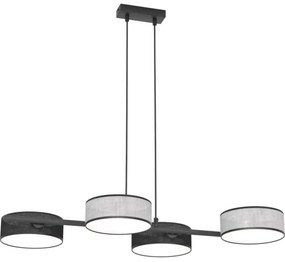 Závesné svietidlo na lanku DRUMZ 4xE14/10W/230V čierna/šedá