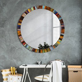 Okrúhle ozdobné zrkadlo na stenu Abstraktný radiálny vzor fi 100 cm