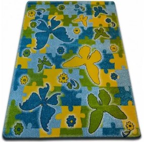 Detský koberec Kids Motýle modrý C429