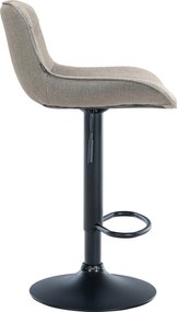 Barová stolička Vonore - látka, čierny rám - Sivo hnedá (Taupe)