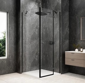 Polysan Polysan, GLOBE GUN METAL štvorcová sprchová zástena 800x800mm, číre sklo, pravé, GB1080-3215RGM