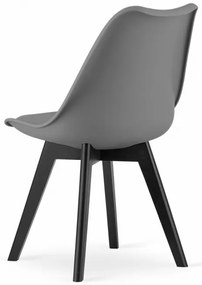 Jedálenská stolička MARK - grafitová (čierne nohy)